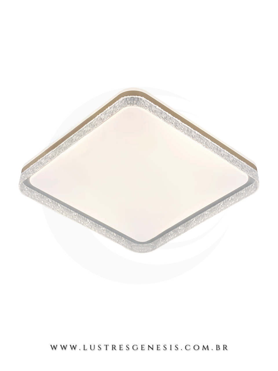 Plafon LED Bivolt 50cm Design Quadrado Moderno e Sofisticado